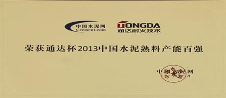 2013中國水泥熟料產能百強